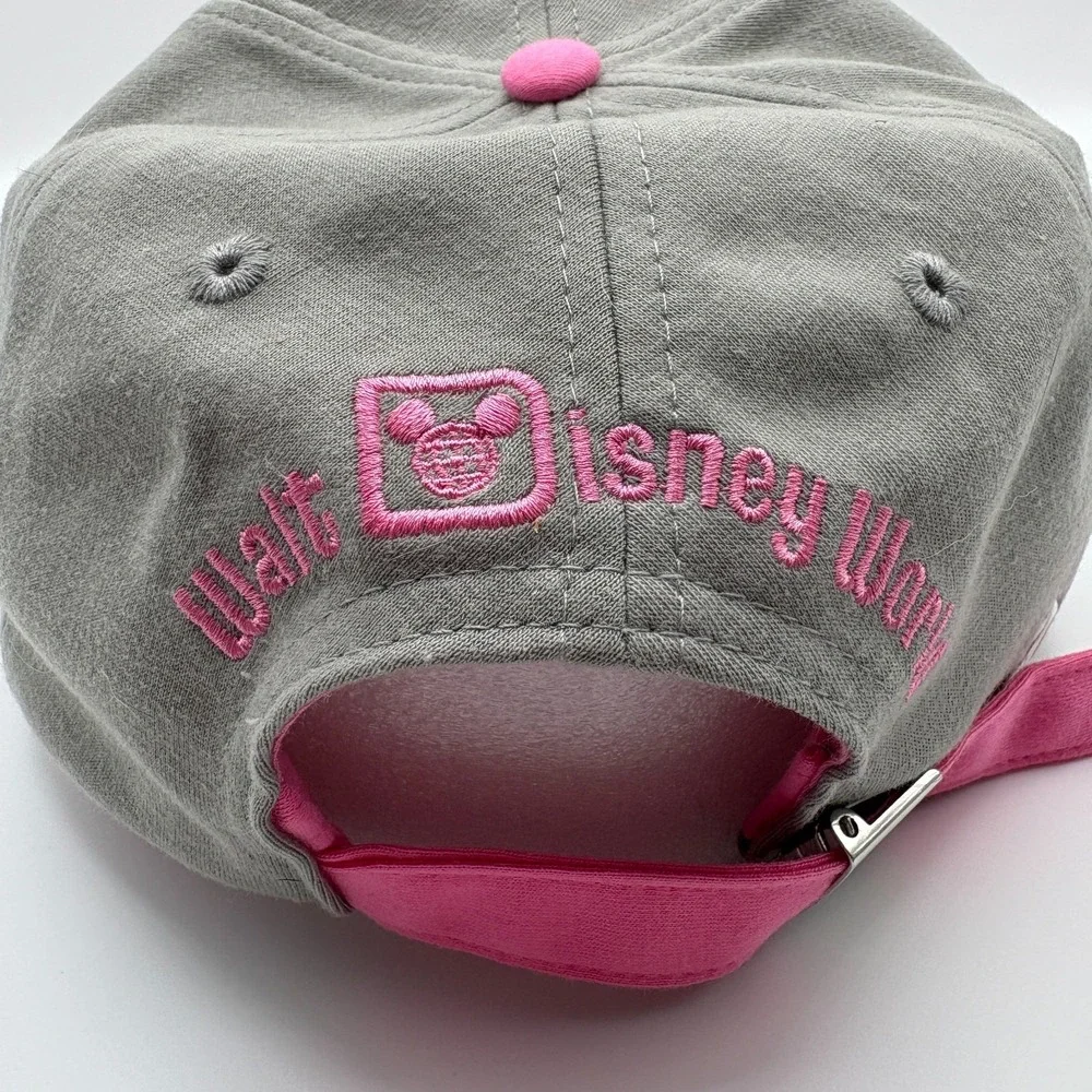 Walt Disney World Pink Gray Sequin Mickey Mouse Adjustable Baseball Cap